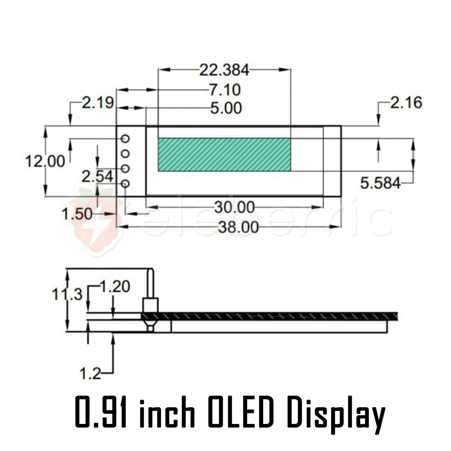 0.91 inch OLED Display White 128×32 I2C IIC 4 Pin - View 6
