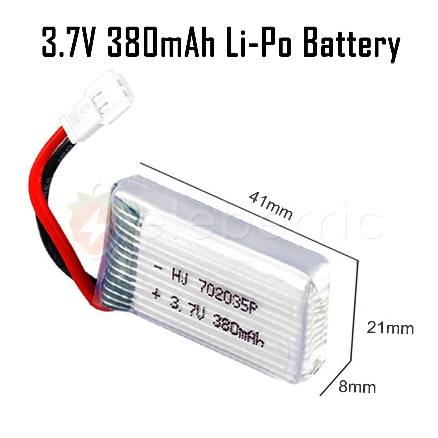 3.7V 380mAh 1S Li-Po Rechargeable Battery - View 3