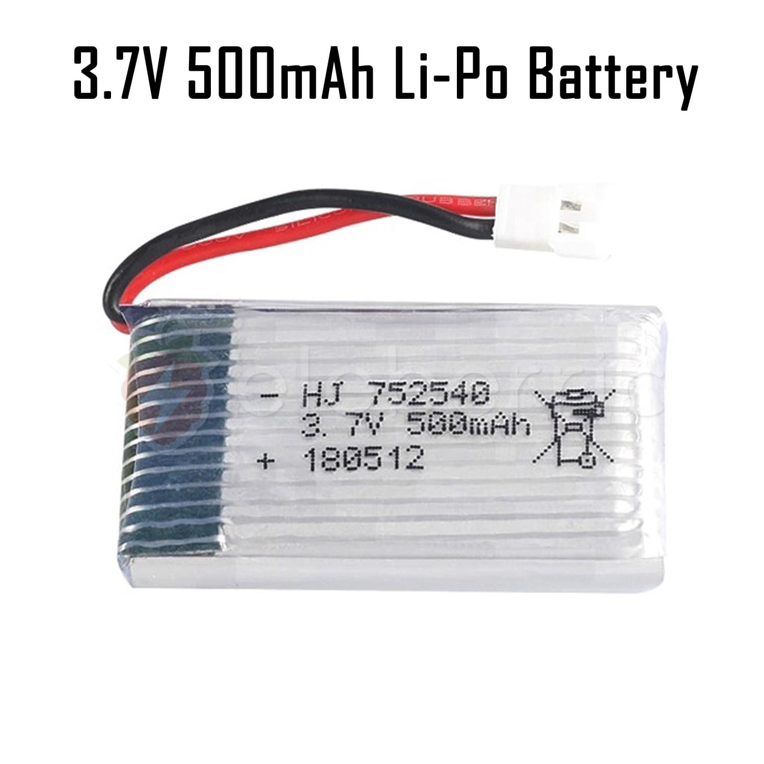 3.7V 500mAh 1S Li-Po Rechargeable Battery