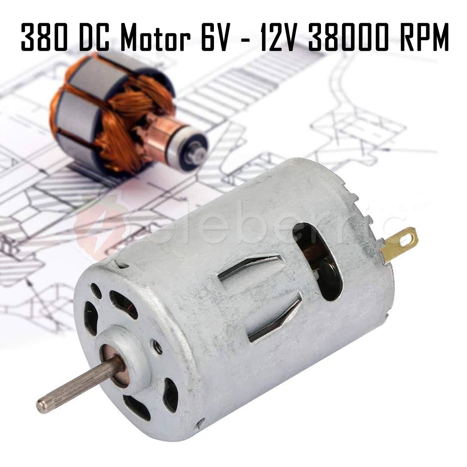 380 DC Motor 6V – 12V DC 38000 RPM - View 2
