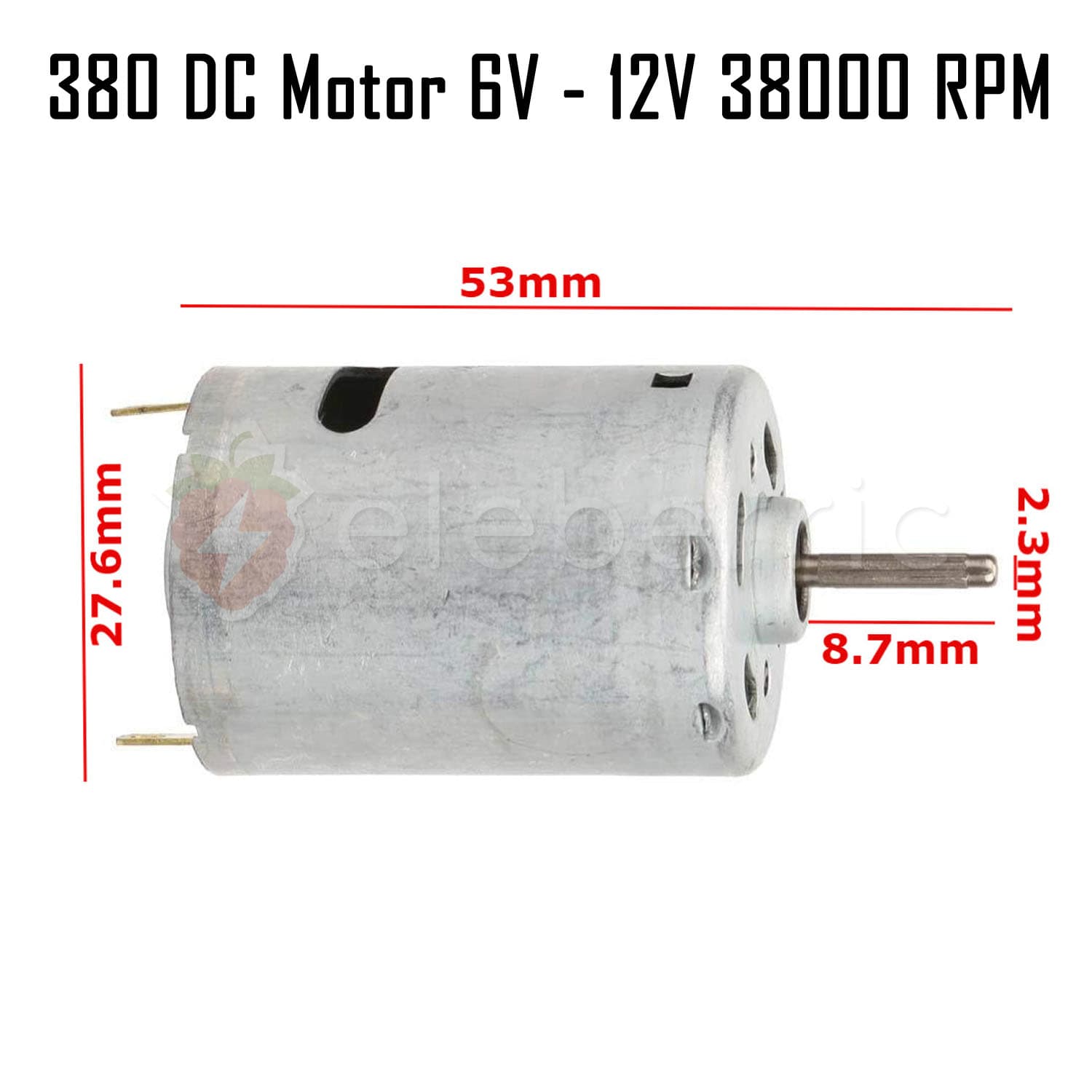 380 DC Motor 6V – 12V DC 38000 RPM - View 5