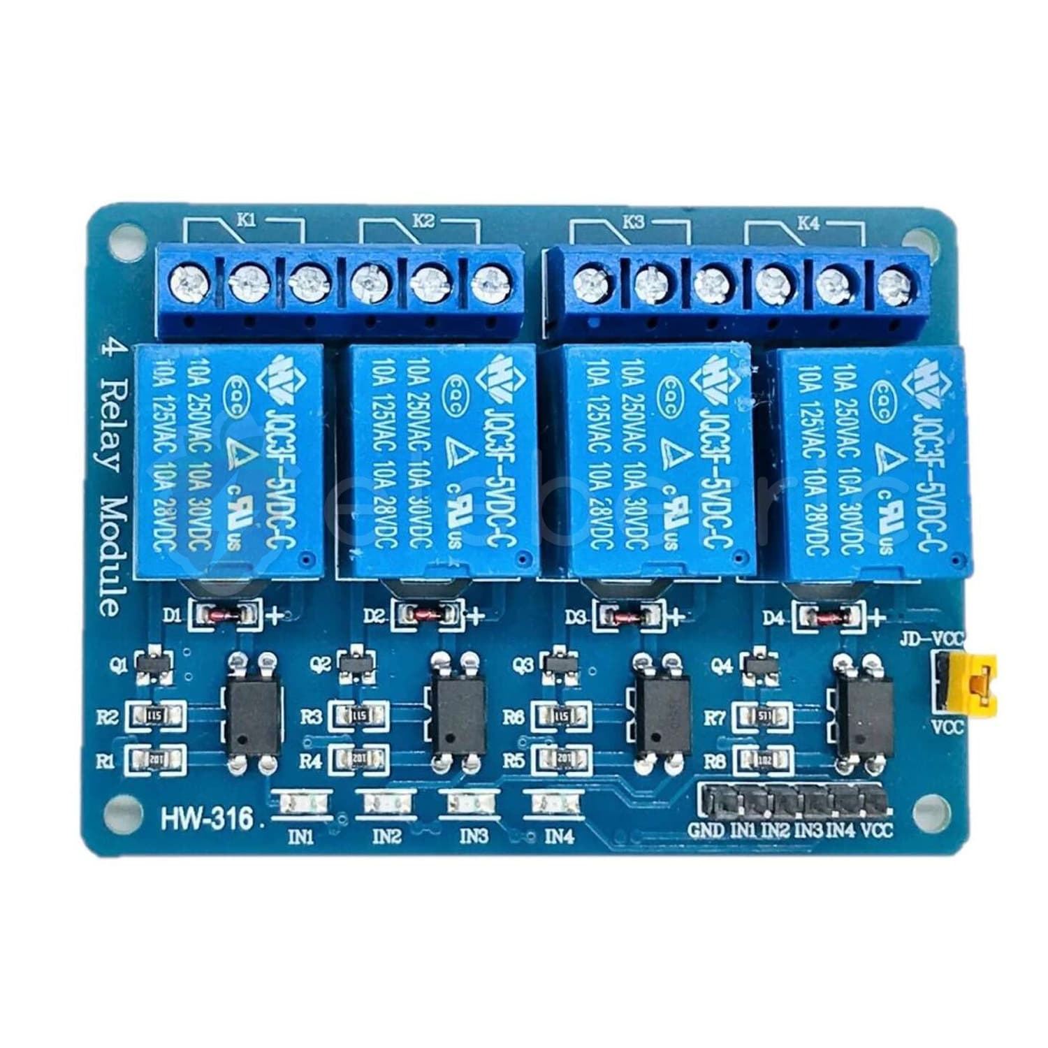 4 Channel 5V Relay Module with Optocoupler - View 2