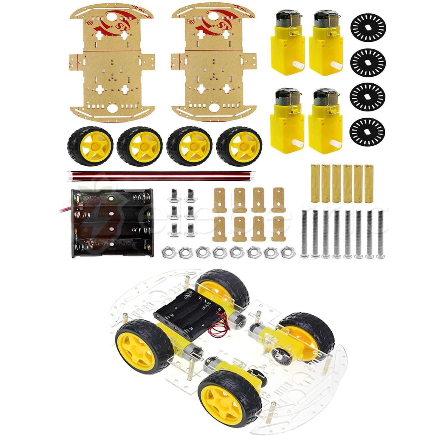 4WD Smart Robotic Car Acrylic Chassis Kit