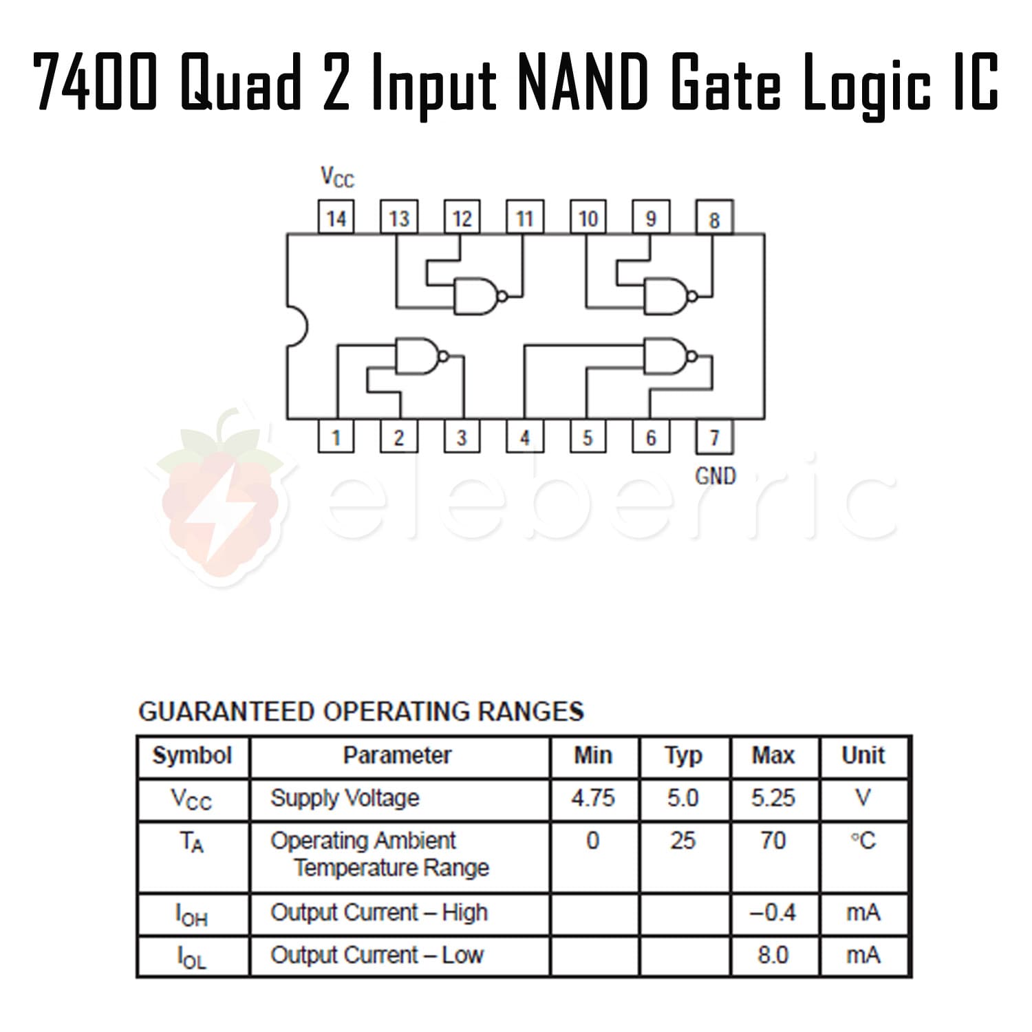7400 Quad 2 Input NAND Gate Logic IC - View 4