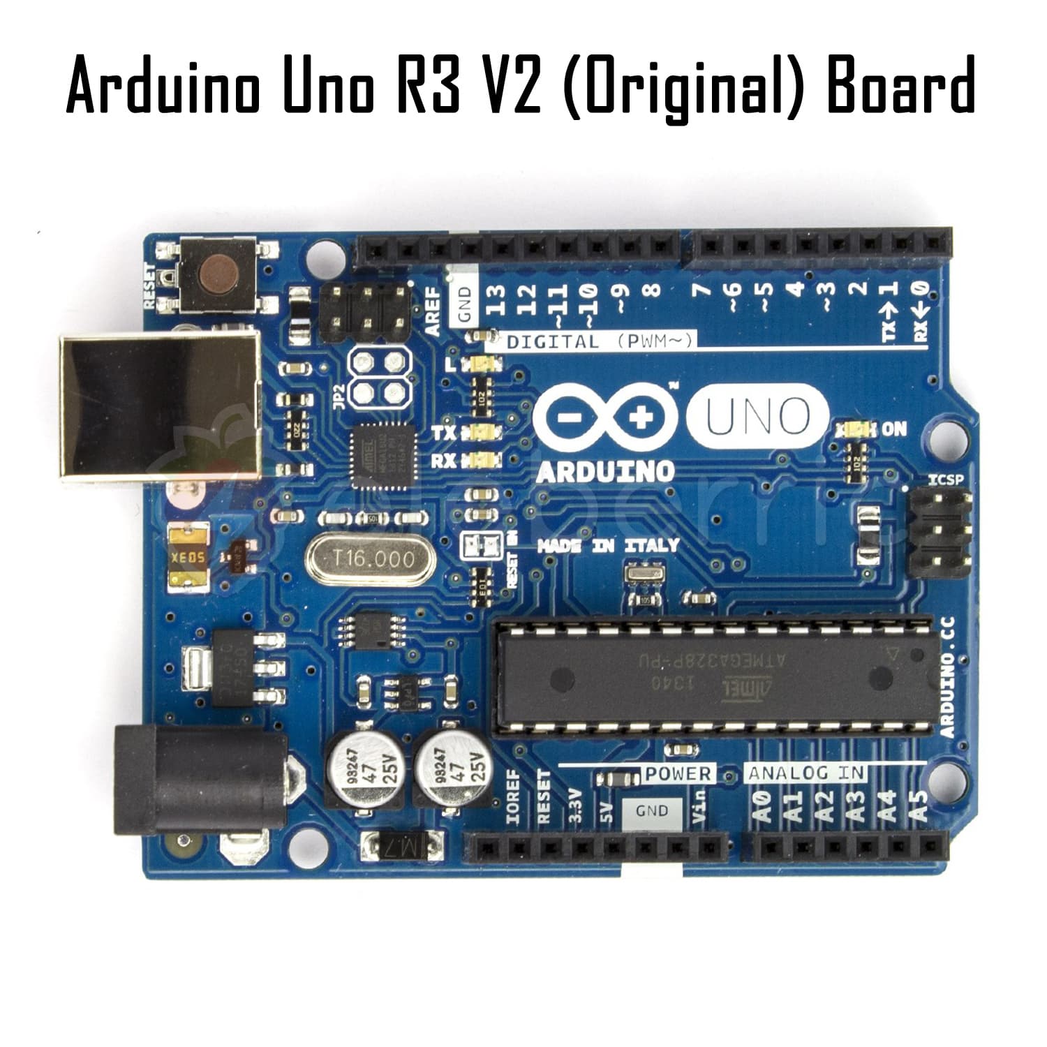 Arduino Uno R3 ATMega328P ATMega16U2 V2 (Original) Development Board - View 3
