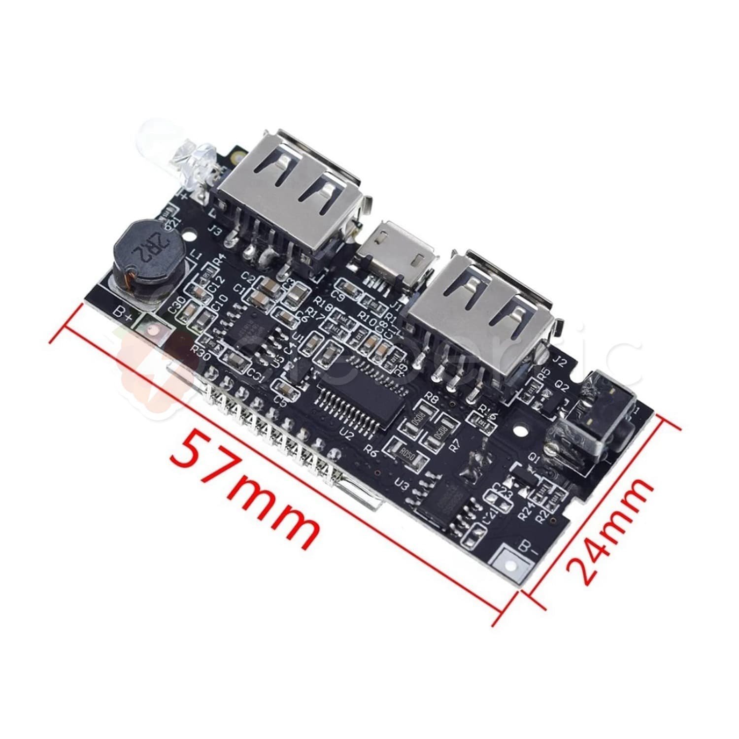 Dual USB 5V 1A 2.1A Power Bank Module for 18650 Li-ion Battery - View 5