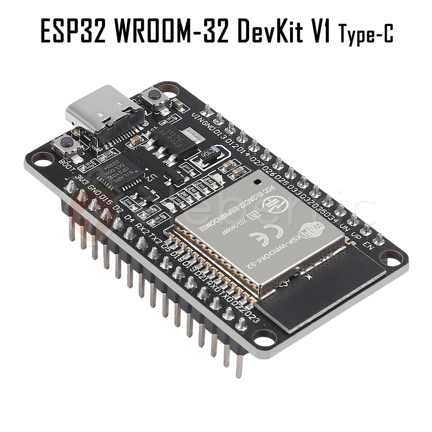 ESP32 WROOM-32 Wi-Fi Bluetooth Development Board Type-C (30 Pin) - View 3