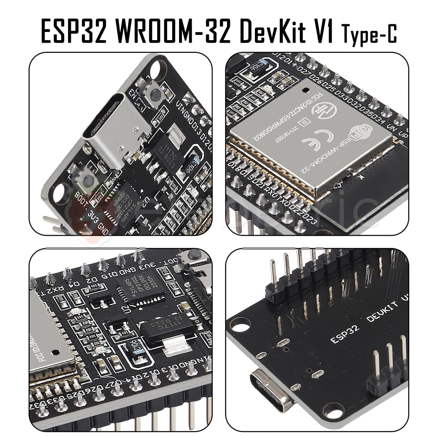 ESP32 WROOM-32 Wi-Fi Bluetooth Development Board Type-C (30 Pin) - View 5