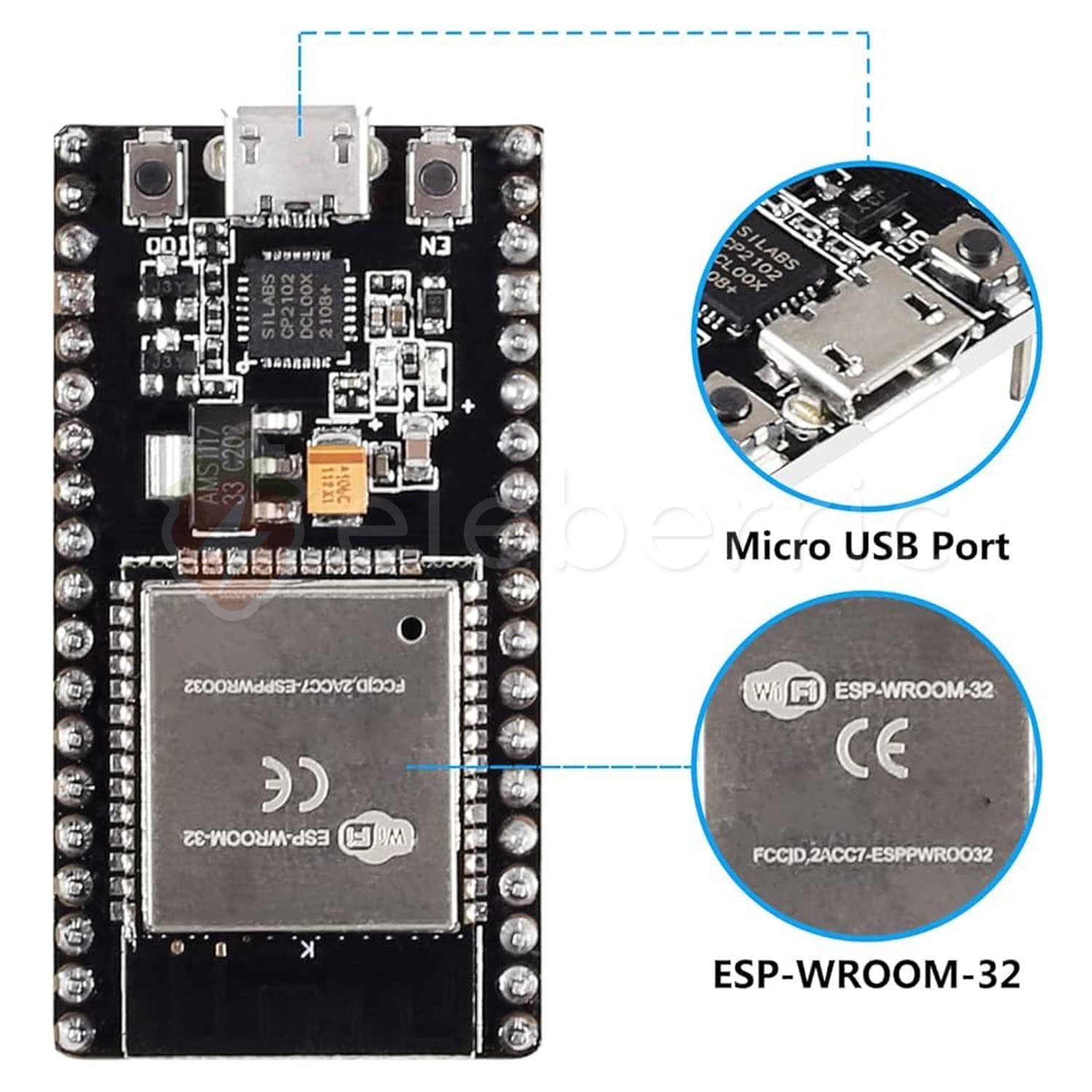 ESP32 WiFi+BLE Dev Board (38 Pin) - View 6