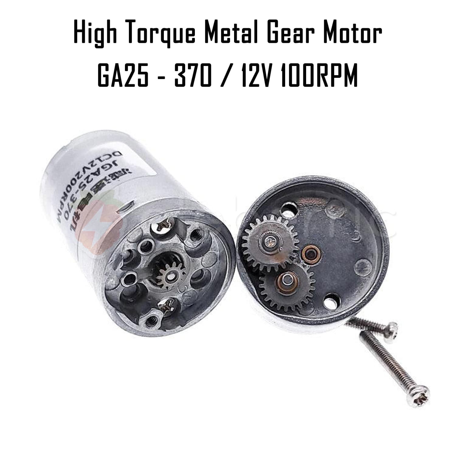 GA25-370 12V 100 RPM High Torque Metal Gear Motor - View 3
