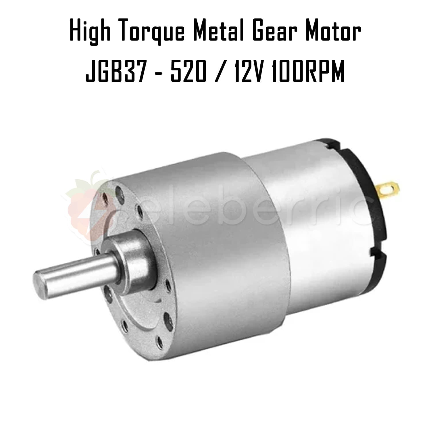 JGB37-520 12V 100 RPM High Torque Metal Gear Motor - View 3
