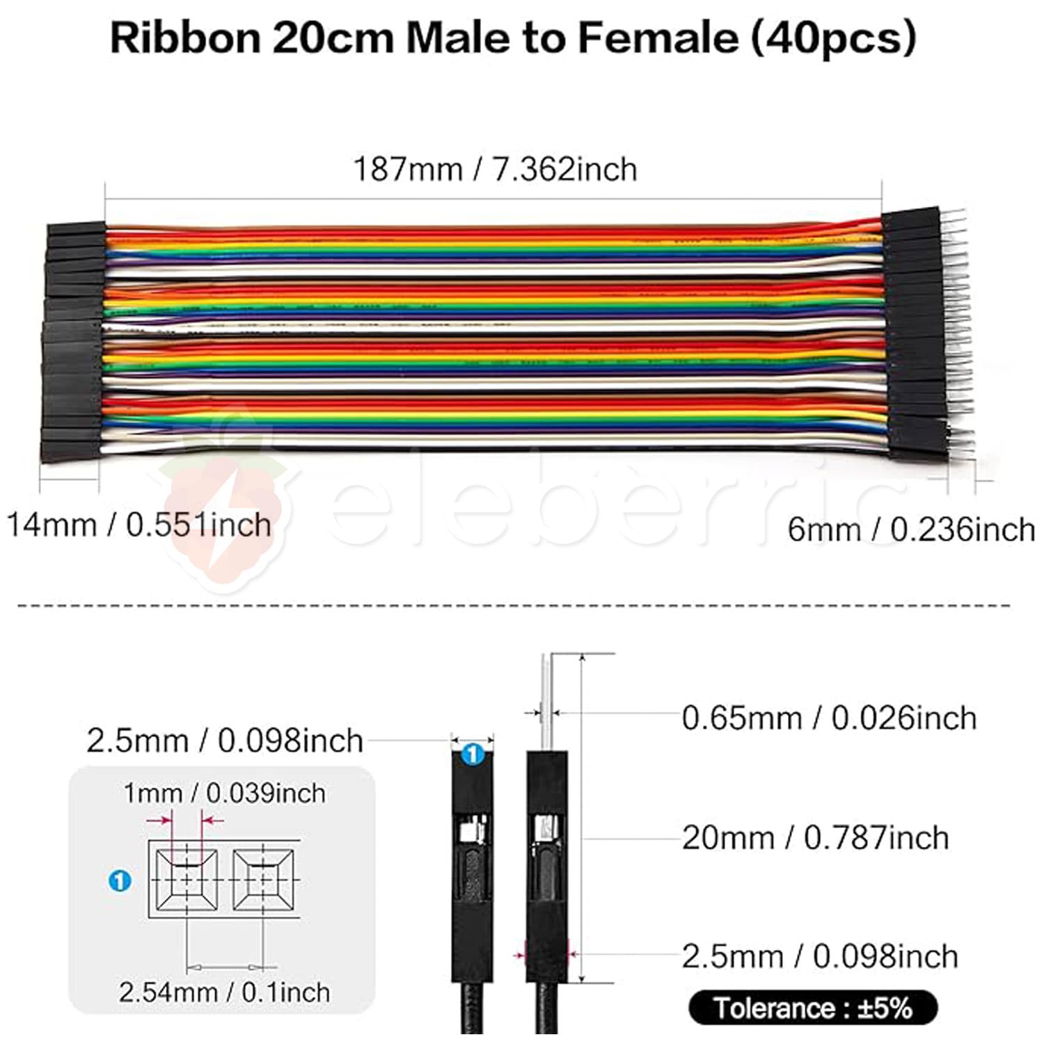 Jumper Wires 40pcs 20cm - View 4