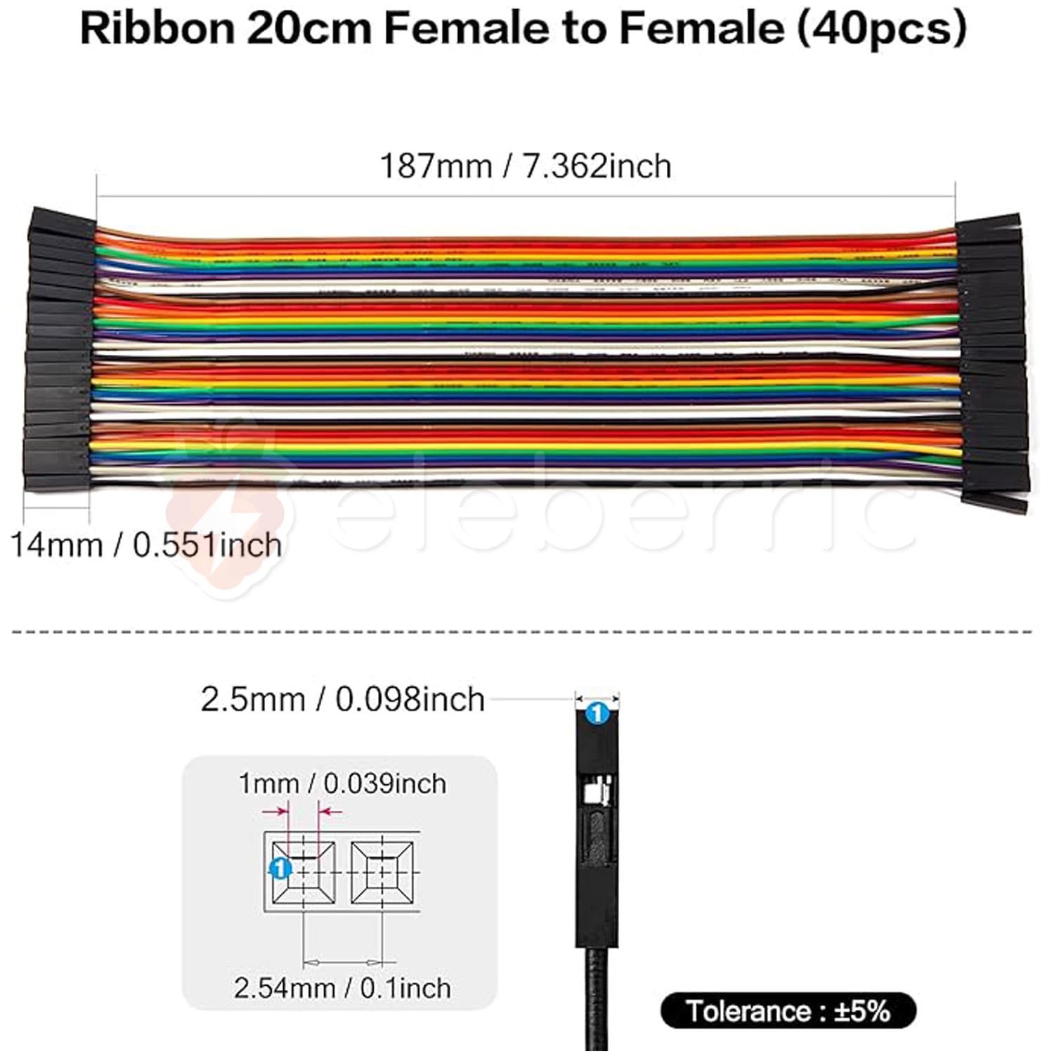 Jumper Wires 40pcs 20cm - View 6