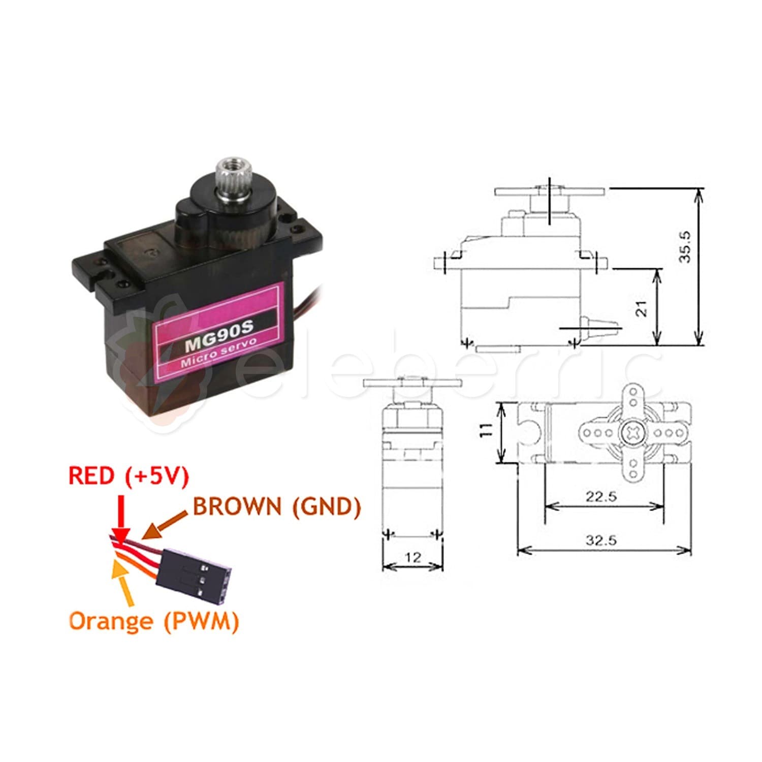 MG90S Metal Gear Servo Motor - View 4