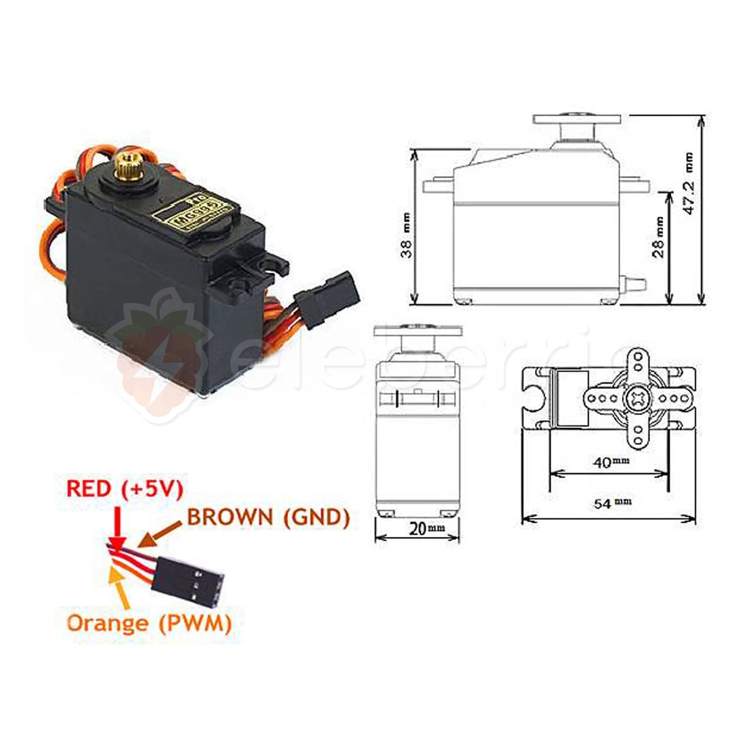MG995 Semi Metal Gear Servo Motor - View 6
