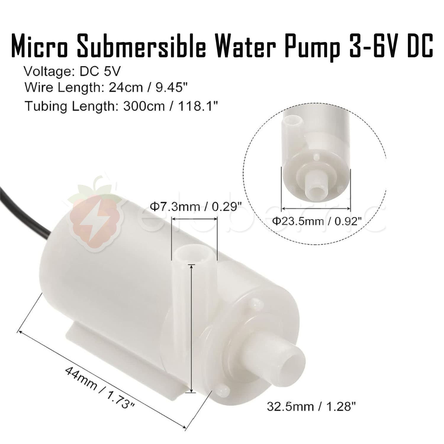 Micro Submersible Water Pump 3-6V DC Amphibious Type