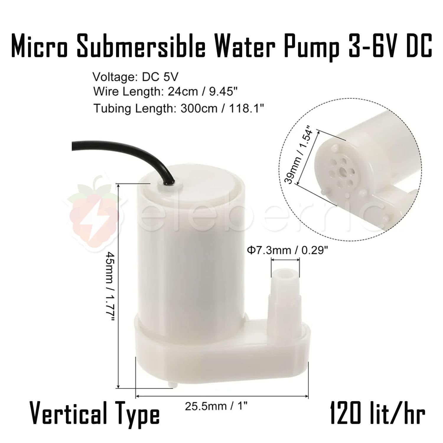 Micro Submersible Water Pump 3-6V DC Vertical Type - View 5