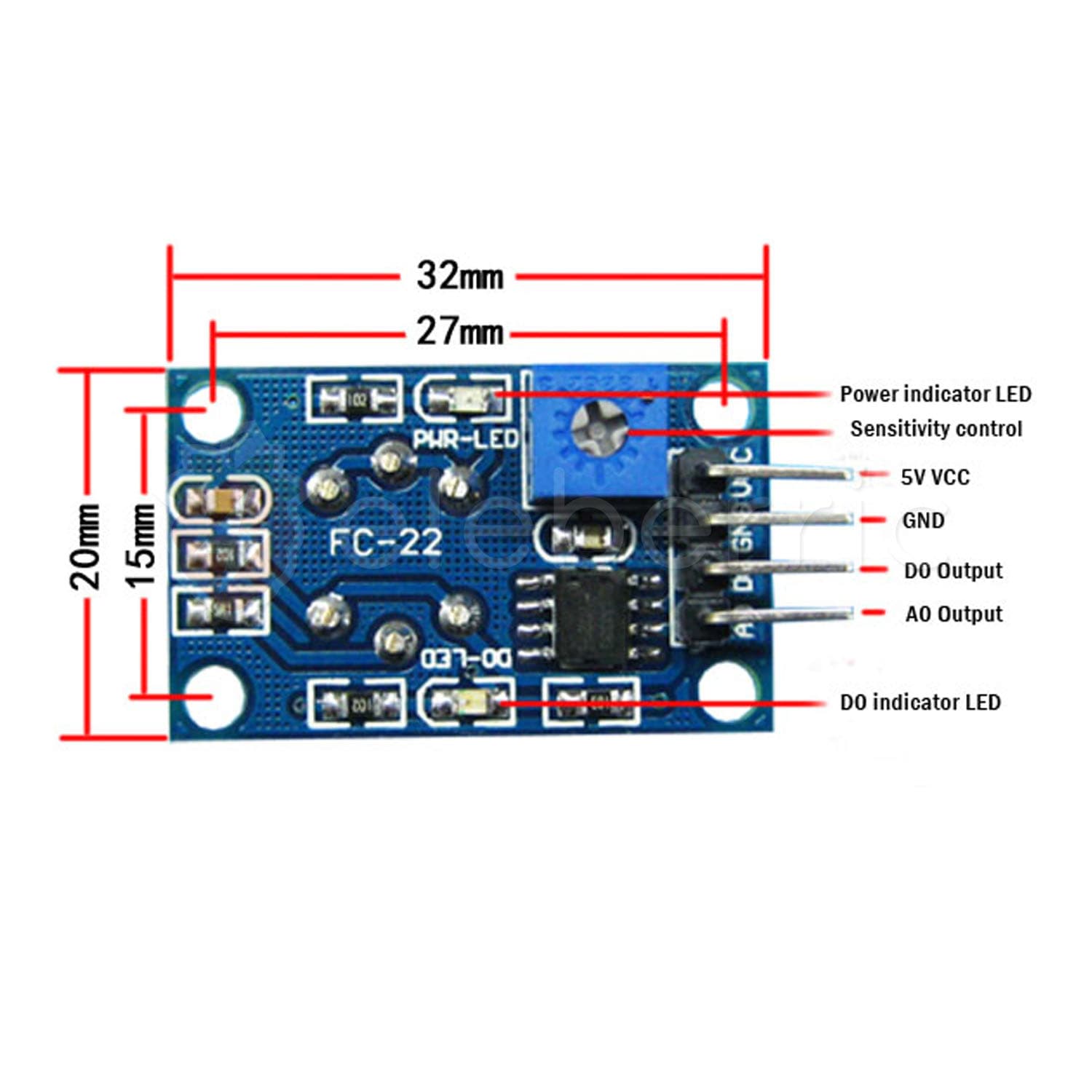 MQ-2 LPG Butane Hydrogen Smoke Gas Sensor Detector Module - View 7