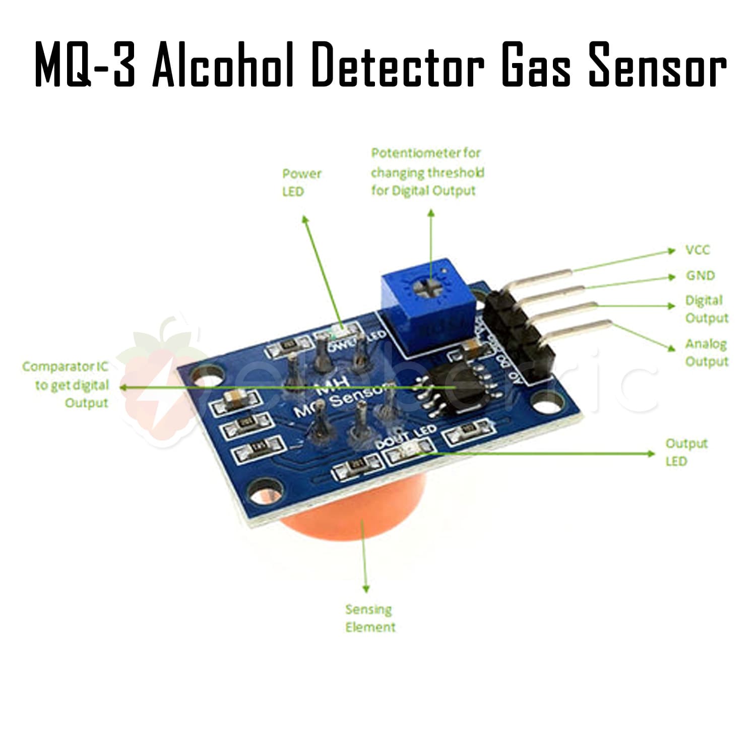 MQ-3 Alcohol Detector Gas Sensor Module - View 7