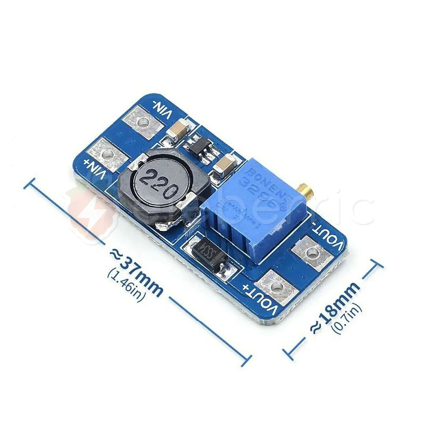 MT3608 2A Step Up Boost Converter - View 3