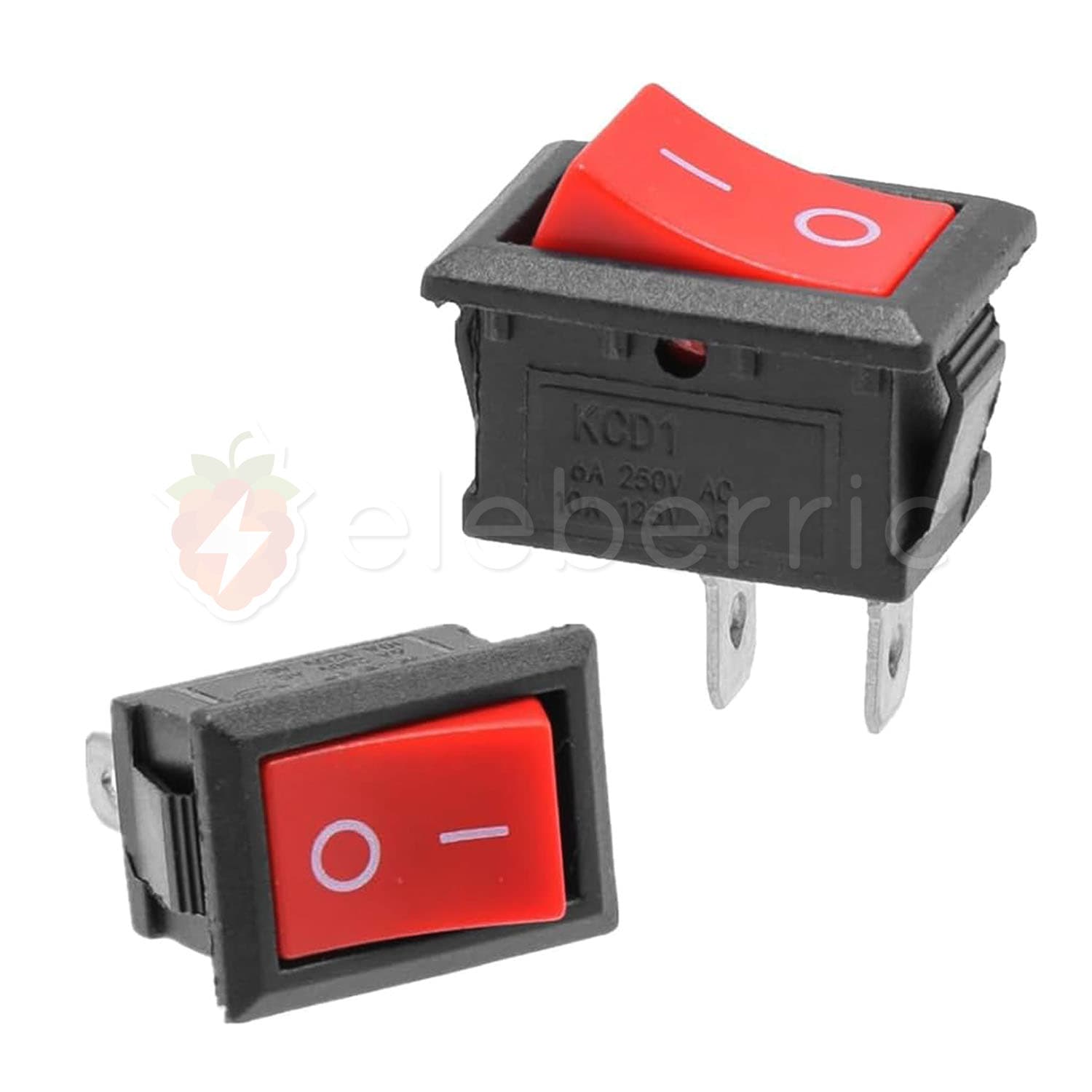 Rocker Switch On/Off 2 Pin Red - View 2