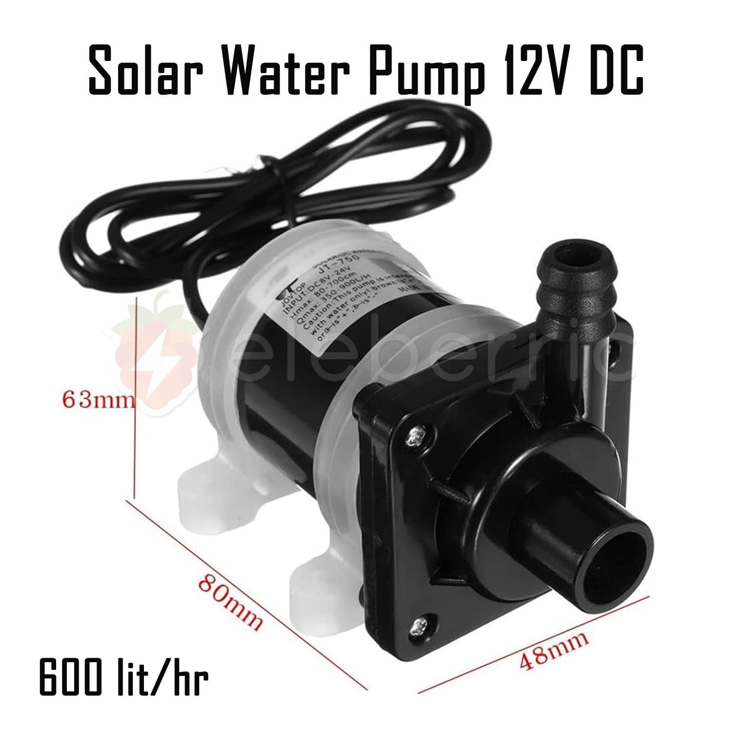 Solar Water Pump 12V DC Brushless Submersible 600L/H - View 5