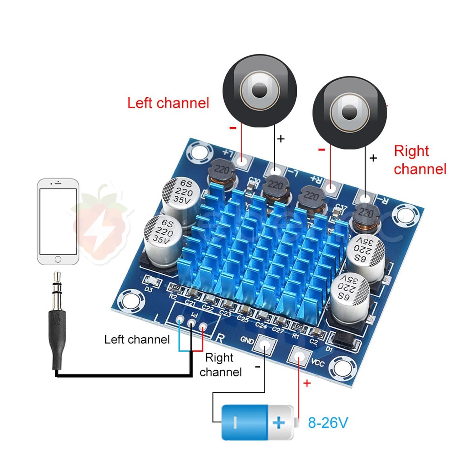 XH-A232 TPA3110 30W + 30W Stereo Class D Amplifier - View 4