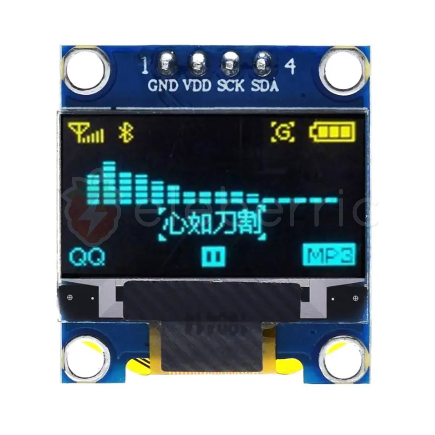 0.96 inch OLED Display Yellow Blue 128×64 I2C IIC 4 Pin Full View 1