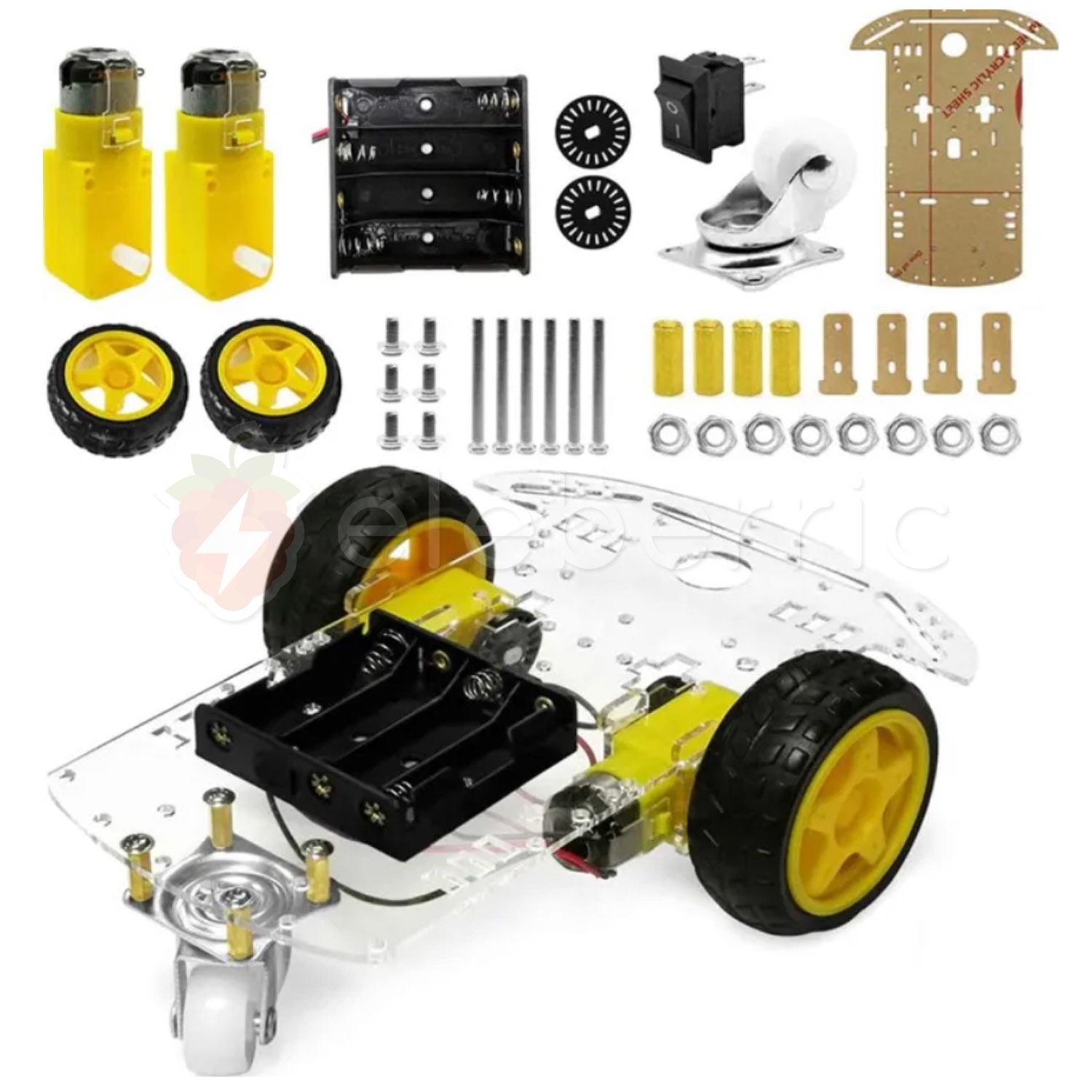 2WD Smart Robotic Car Acrylic Chassis Kit Full View 1