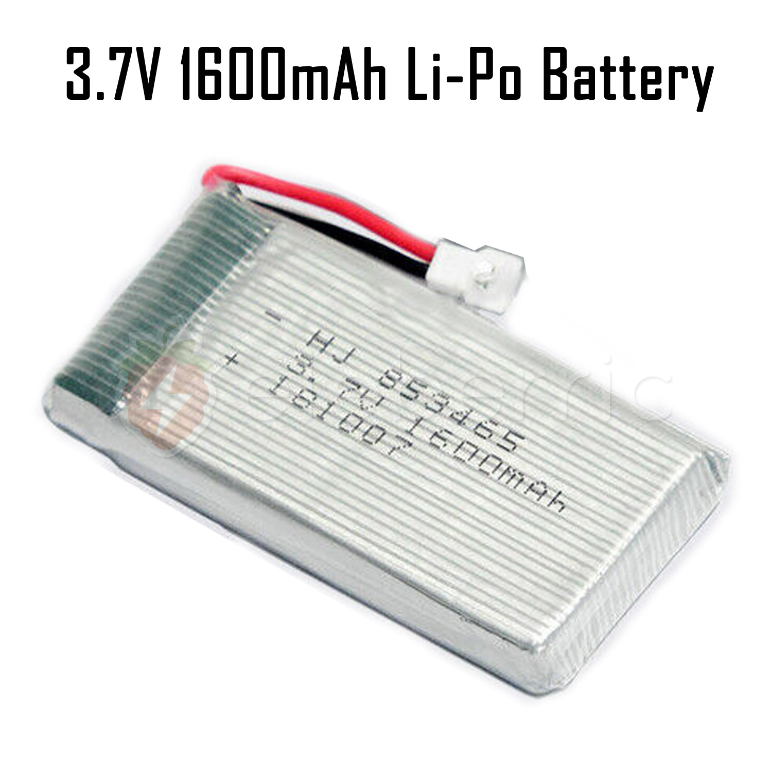 3.7V 1600mAh 1S Li-Po Rechargeable Battery Full View 1