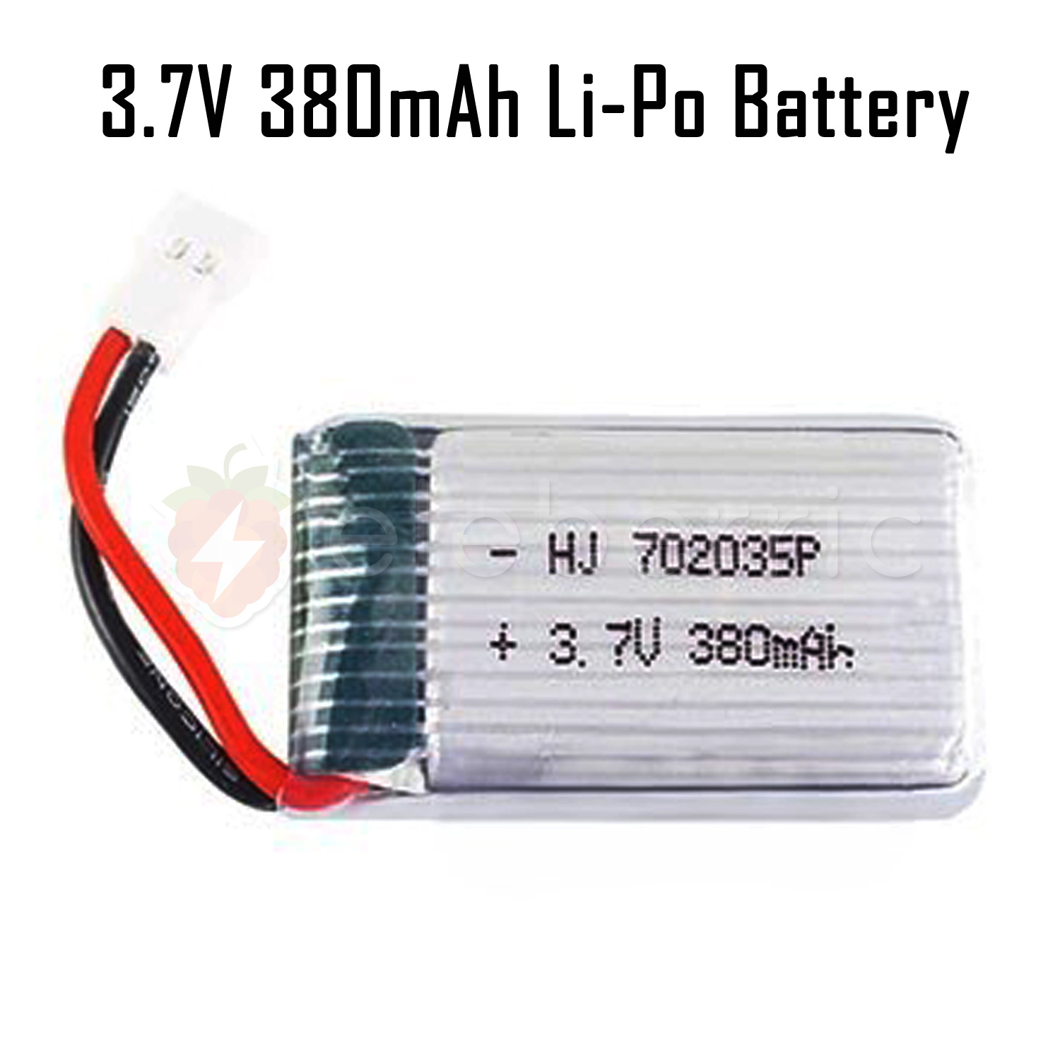 3.7V 380mAh 1S Li-Po Rechargeable Battery Full View 1