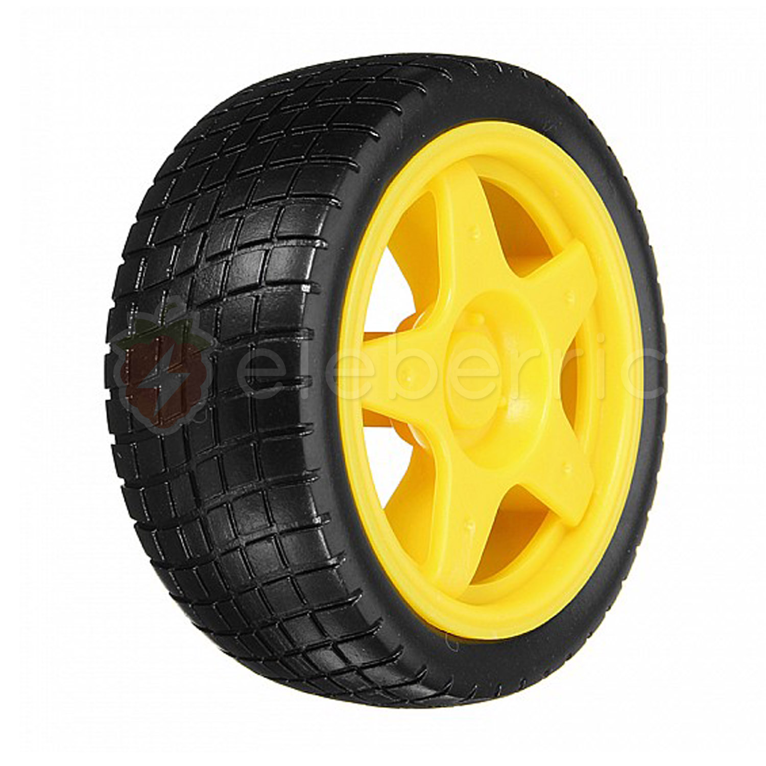 65mm Wheel for Arduino Robotic Car (Yellow) Full View 1