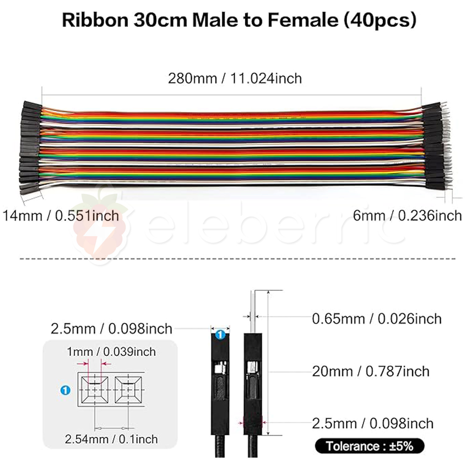 Jumper Wires 40pcs 30cm Full View 1