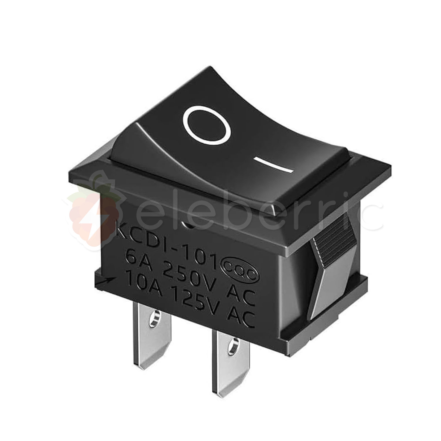 Rocker Switch On/Off 2 Pin Black (Small) Full View 1