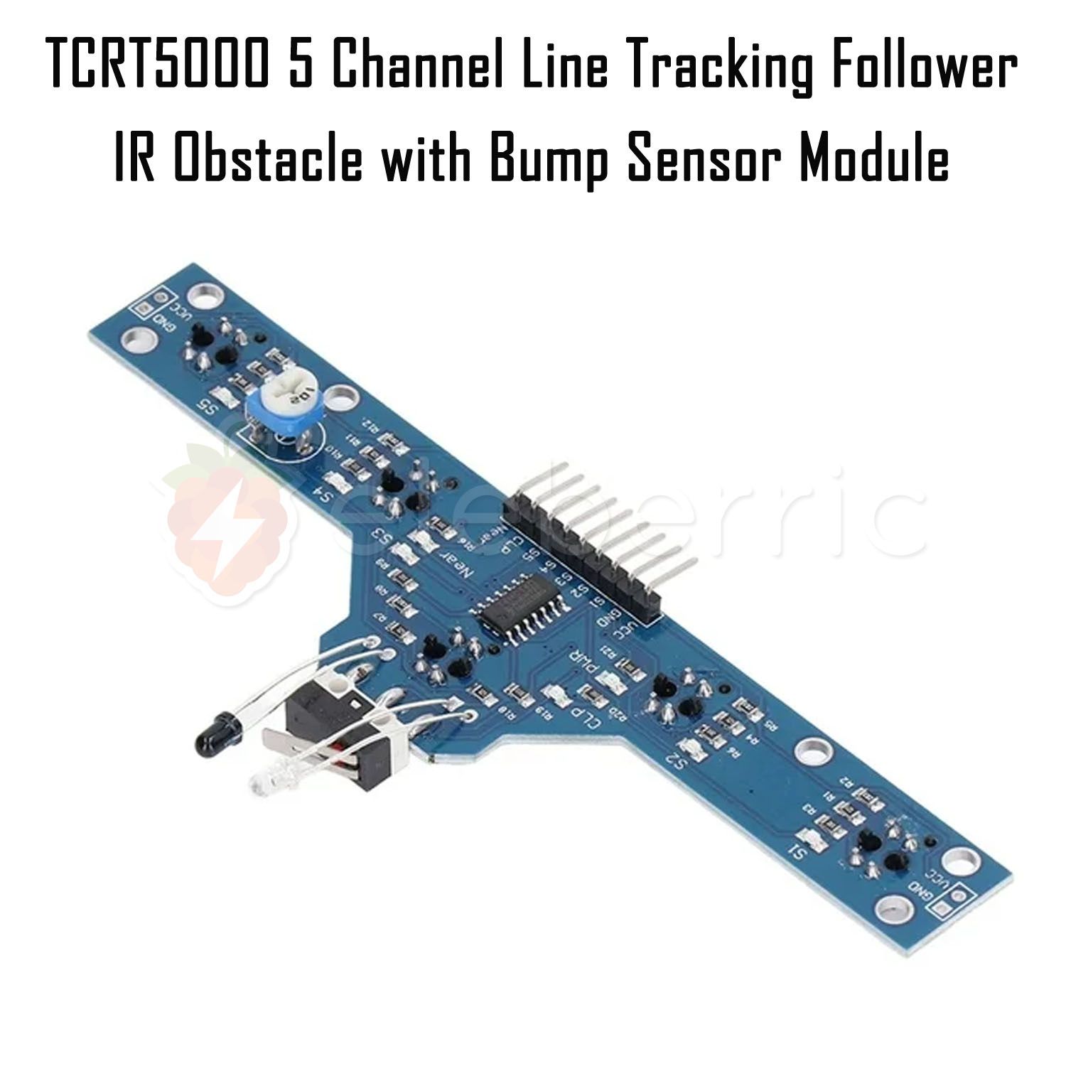 TCRT5000 5 Channel Line Tracking Follower IR Obstacle with Bump Sensor Module Full View 1